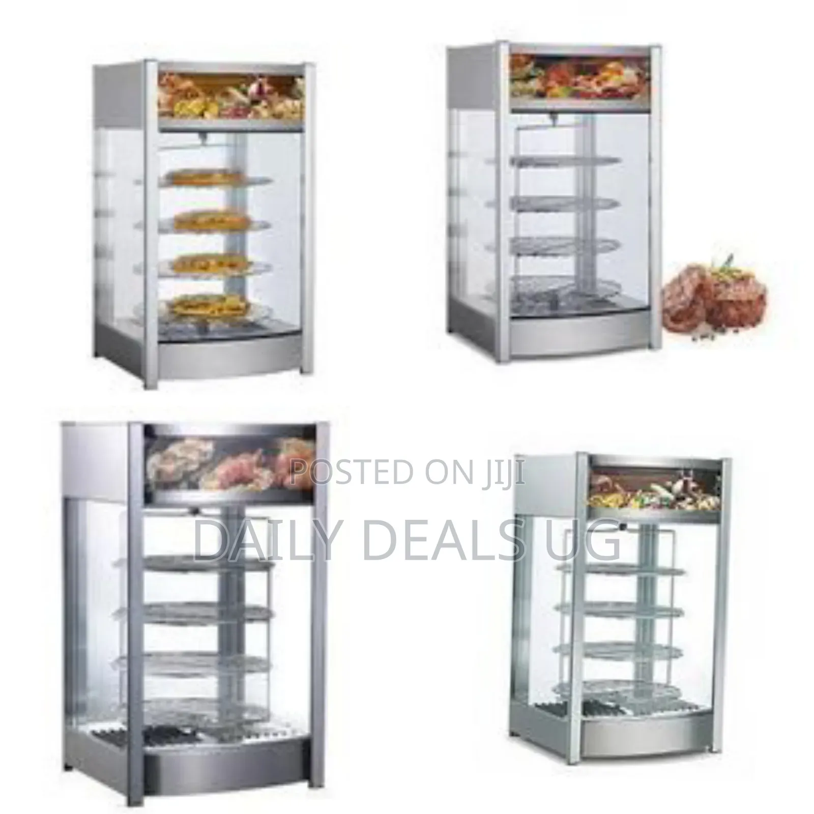 Stainless Steel Food Display Warmer Glass Heated Display Cabinet
