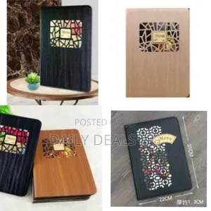 Loose Leaf Leather Menu Book Folder A4 Size, Vertical Insert