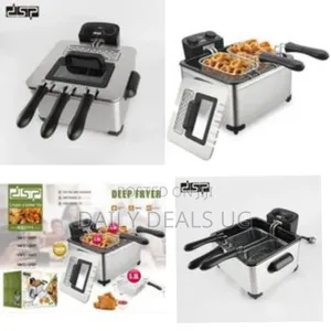 DSP 5.0 L Triple Basket Electric Deep Fryer With 2 Baskets Lids