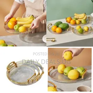 3 Pieces of Round Food Tray Fruit Tea Table Serving Tray Home Desktop