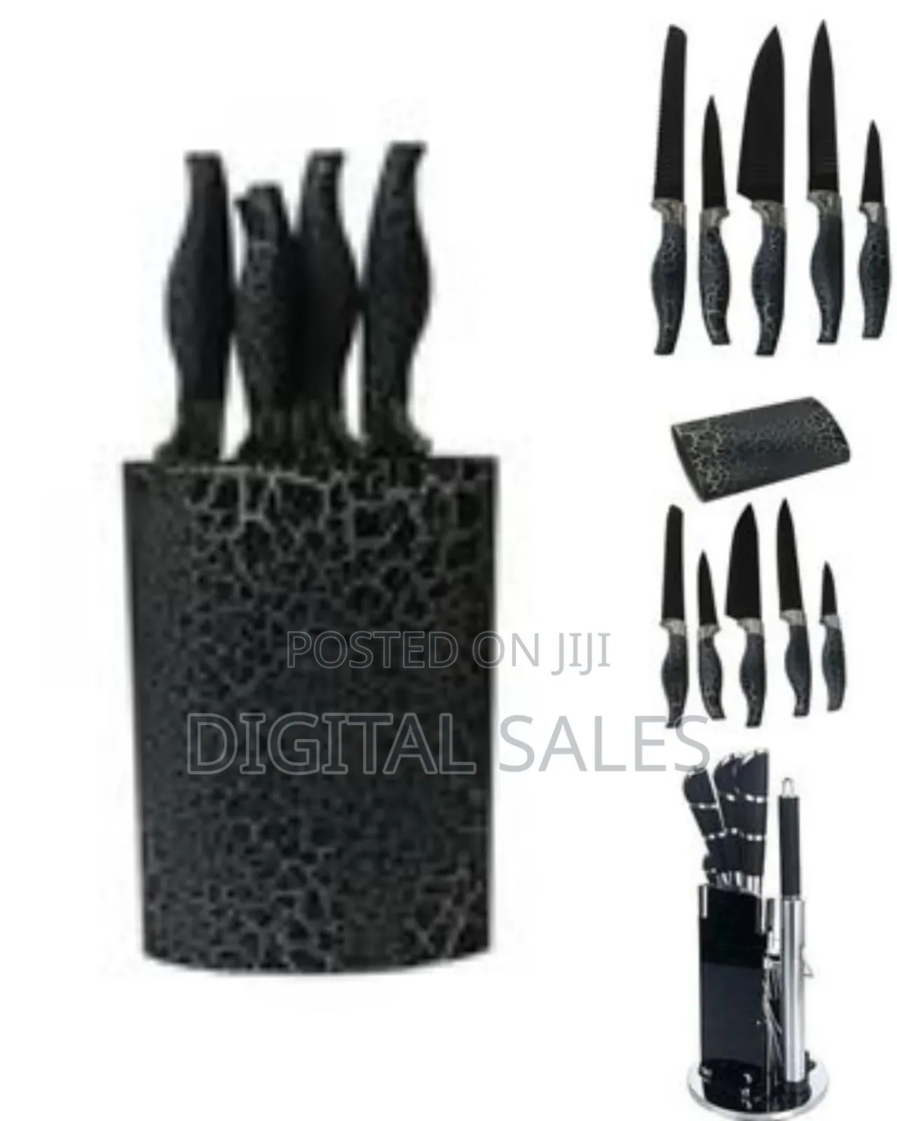 6 Piece Non Stick Knife Set on a Wooden