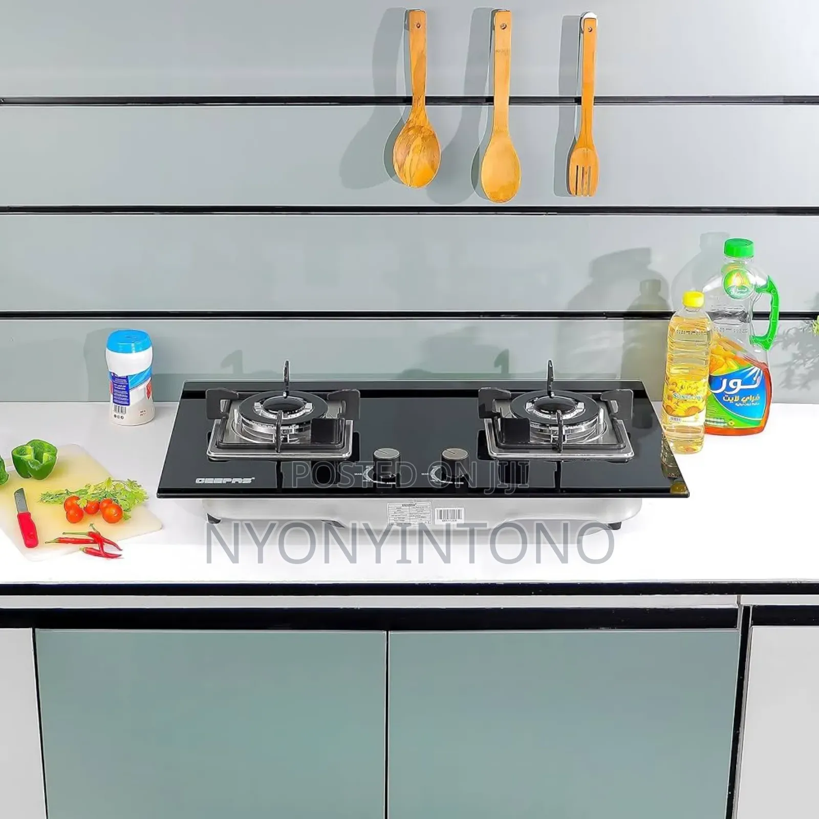 Geepas 2-in-1 Inbuilt Gas Hobb With Tempred Glass Top Ggc31018