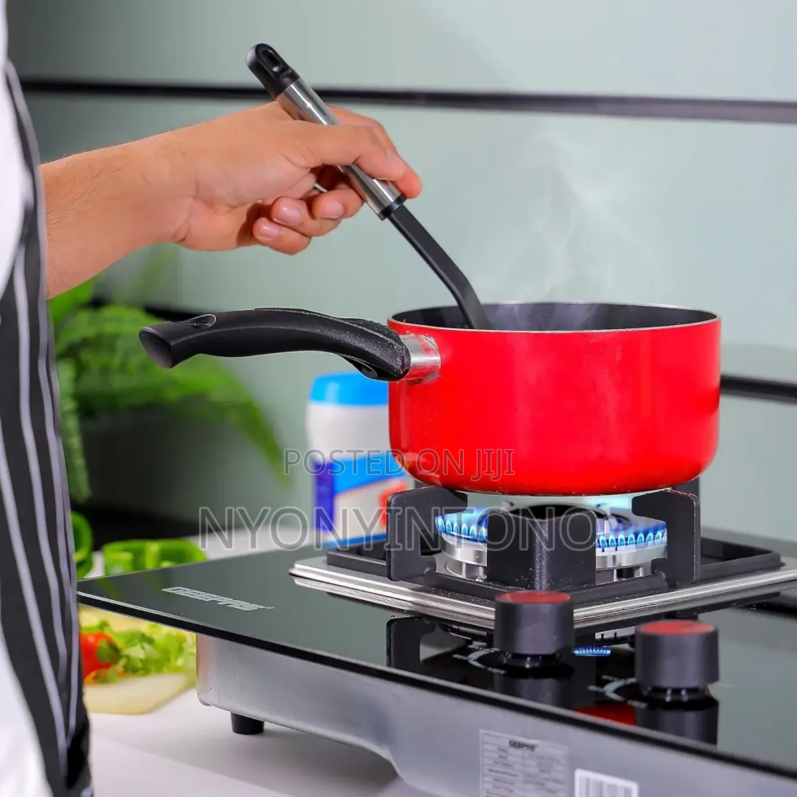 Geepas 2-in-1 Inbuilt Gas Hobb With Tempred Glass Top Ggc31018