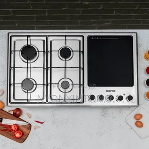 Geepas Stainless Steel 4gas Burner With Electric Hot Plate GGC 31036