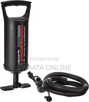 Intex Double Quick Air Pump, Hand Manual Air Mattress Foam Pump,Black