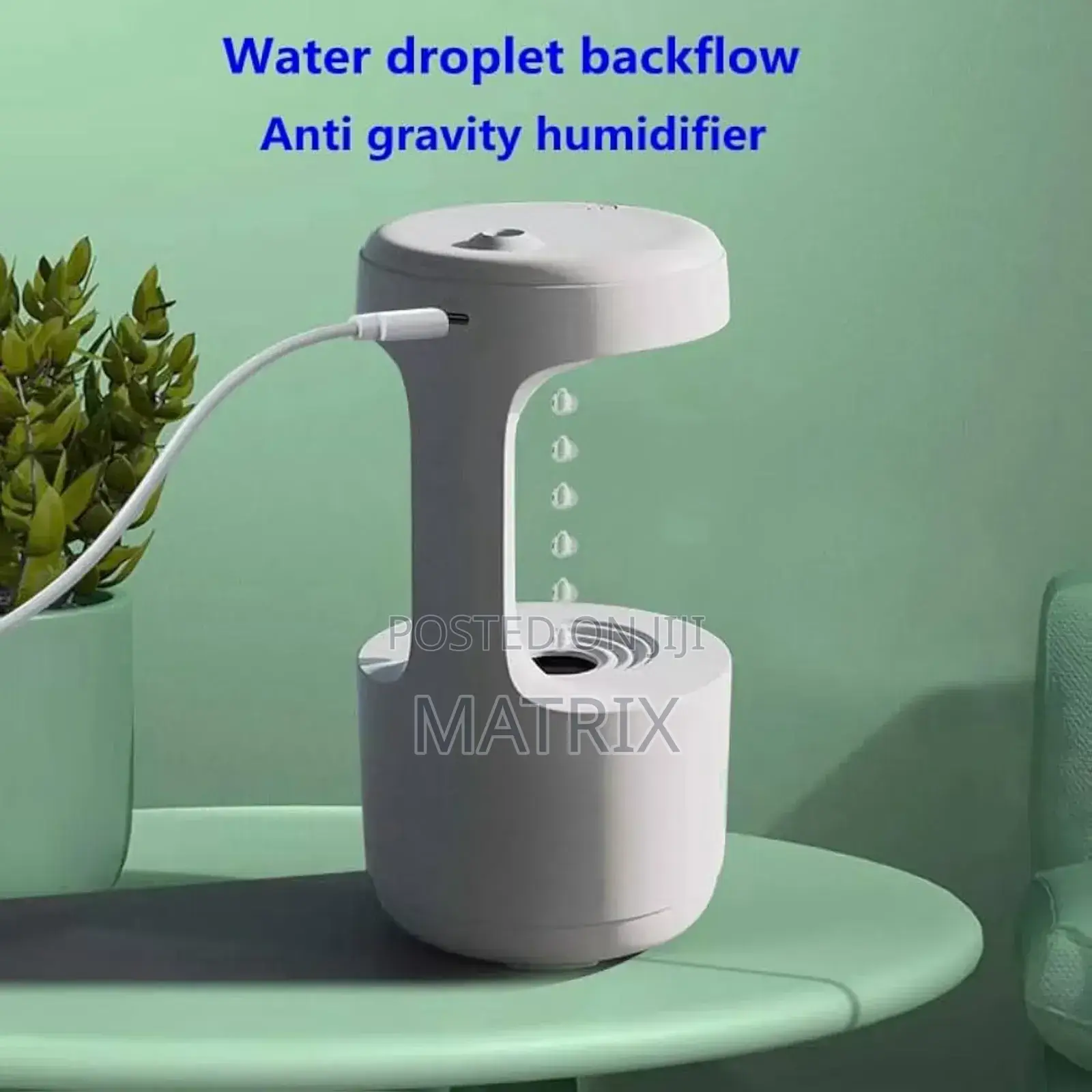 Anti-Gravity Water Drop Backflow, Silent Household Humidifier