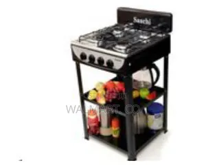 Saachi 4 Burner Gas Stove With 2 Shelves Stand