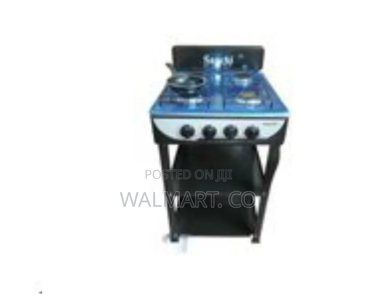 Saachi 4 Burner Gas Stove With 2 Shelves Stand