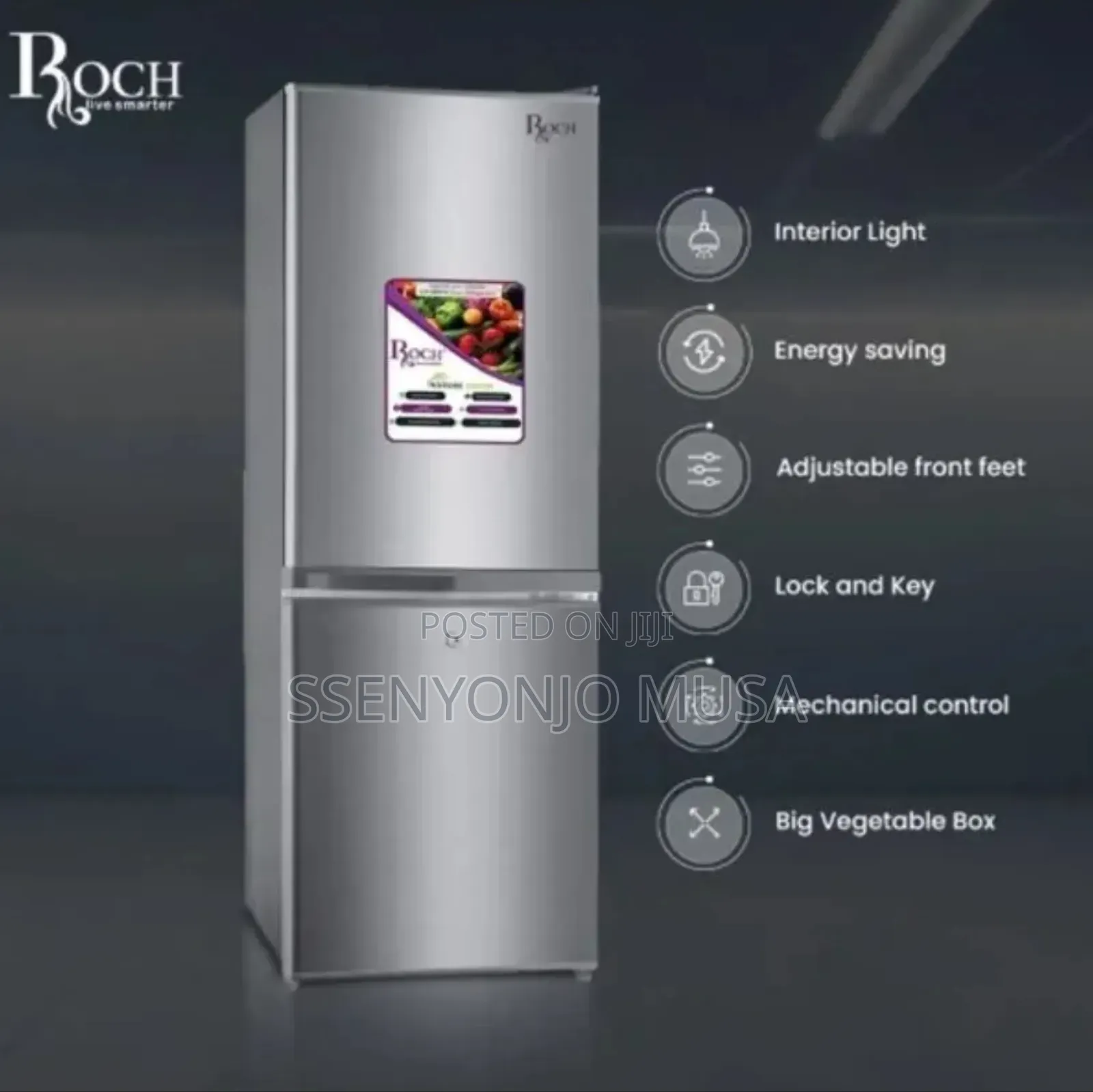 Roch 145l Double Door Bottom Freezer Refrigerator – Energy Saving