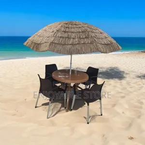 Outdoor Patio Plastic Table Chairs Umbrella Set
