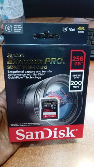 Sandisk 256gb Extreme Pro SDXC Uhs-I Memory Card.