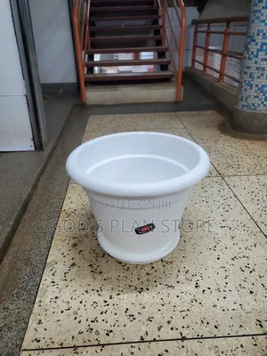 White Cello 40litres Plastic Flower Pots