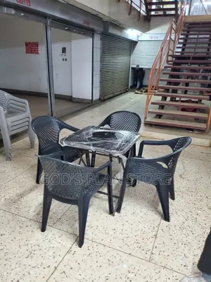 Simplified Dining Table and Chairs Dining Table and Plastic Chairs