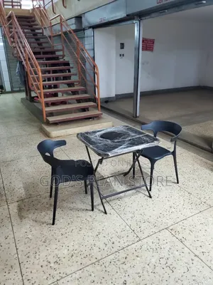 Black Balcony Plastic Chairs and Table
