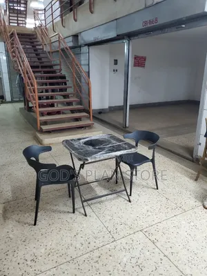 Black Balcony Plastic Chairs and Table