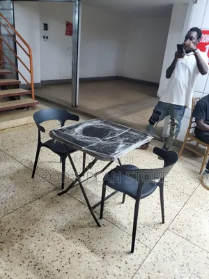 Black Balcony Plastic Chairs and Table