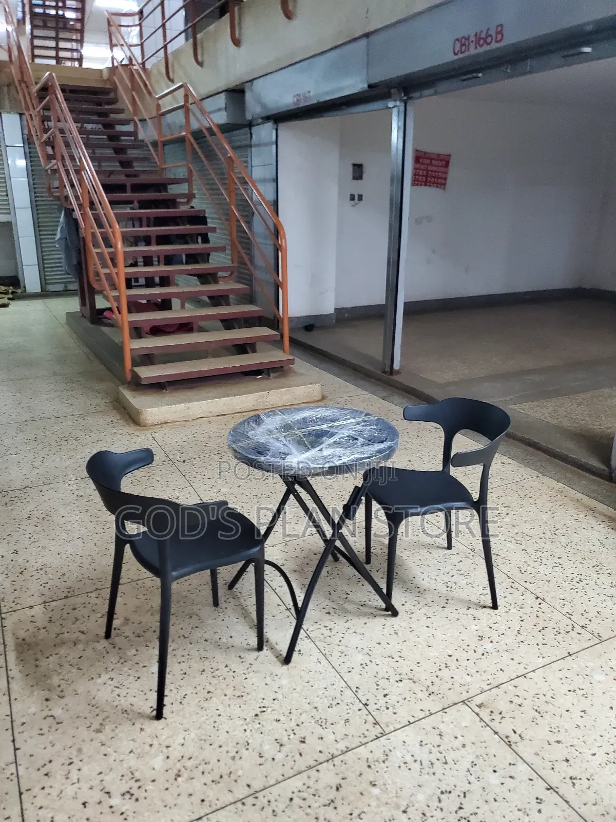 2 Seater Dining Glass Table and Plastic Chairs
