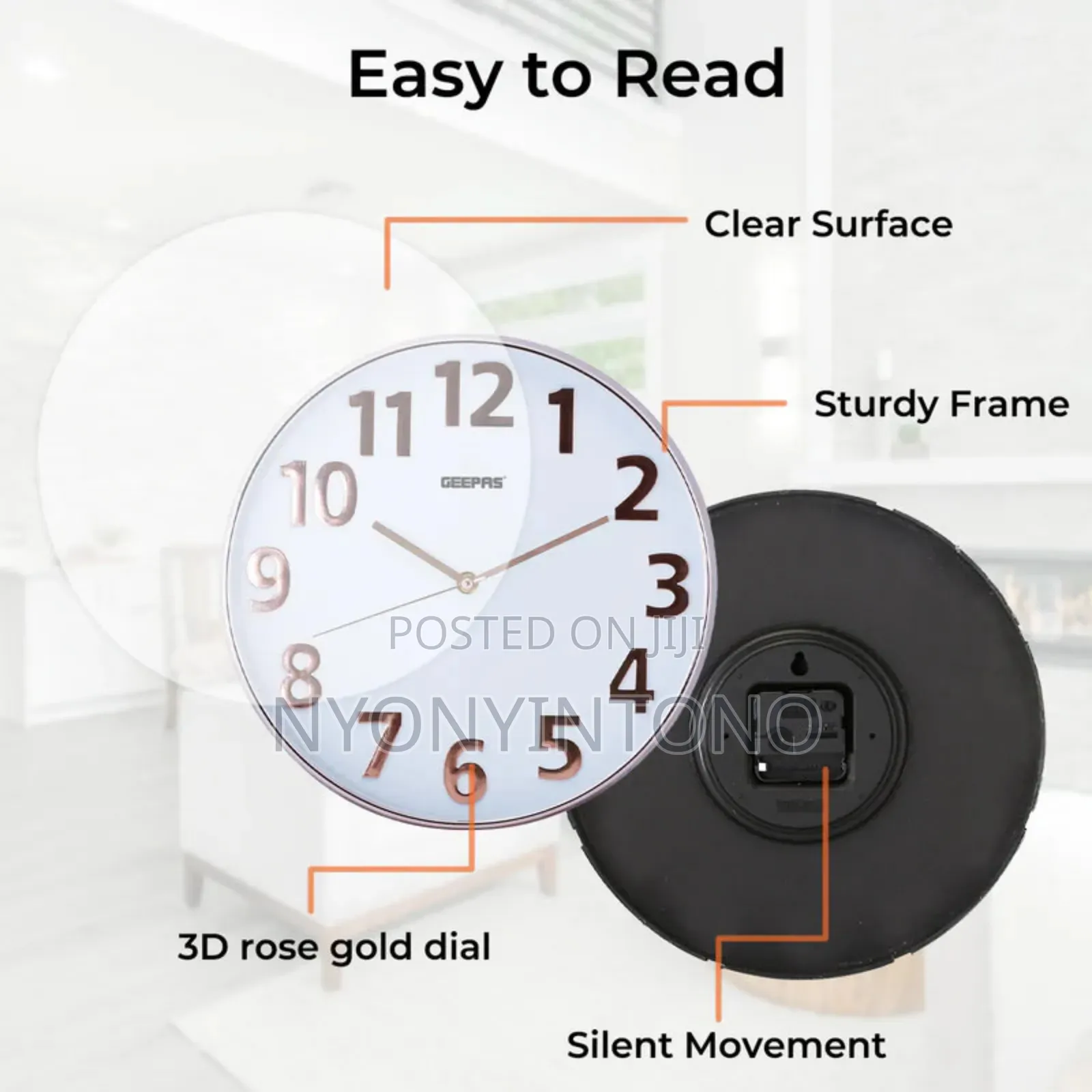 Geepas Classic Wall Clock Gwc26013