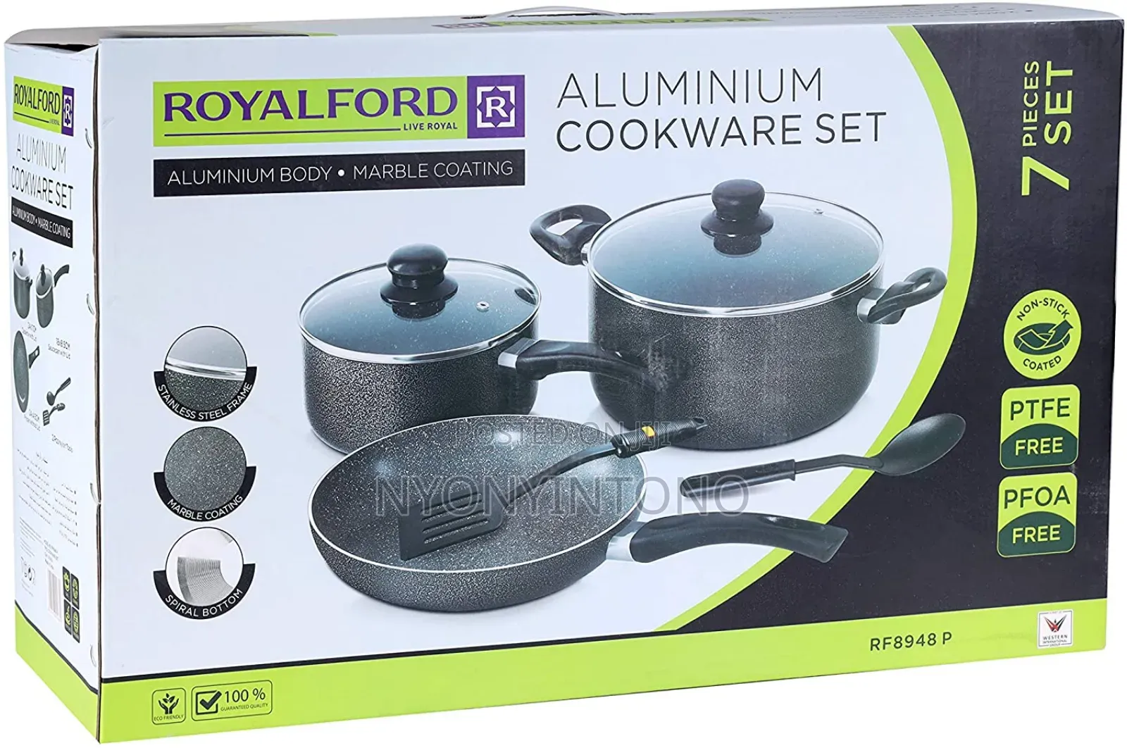 Royalford 7pcs Aluminum Non-Stick Cookware Set Rf8948