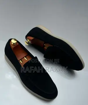 Original Men’S Black Suede Loro Piano Slip-on Loafers