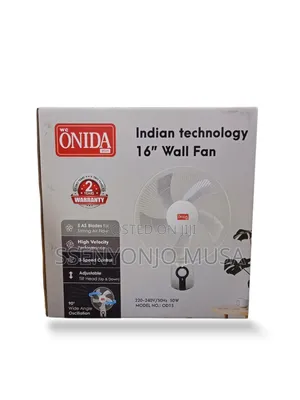 Onida 16-Inch Wall Fan – 50w Powerful Motor, Adjustable Speed.