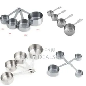 4pcs Measuring Cups Set Stainless Steel Measure Spoons Cookware