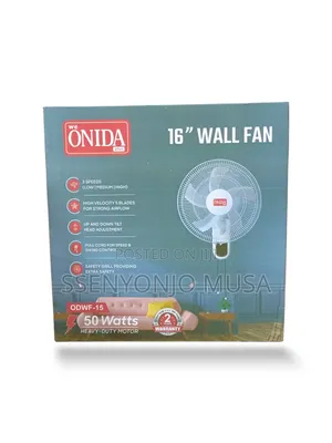 Onida Plus 16-Inch Wall Fan – 50w Powerful Motor, Adjustable Speed.