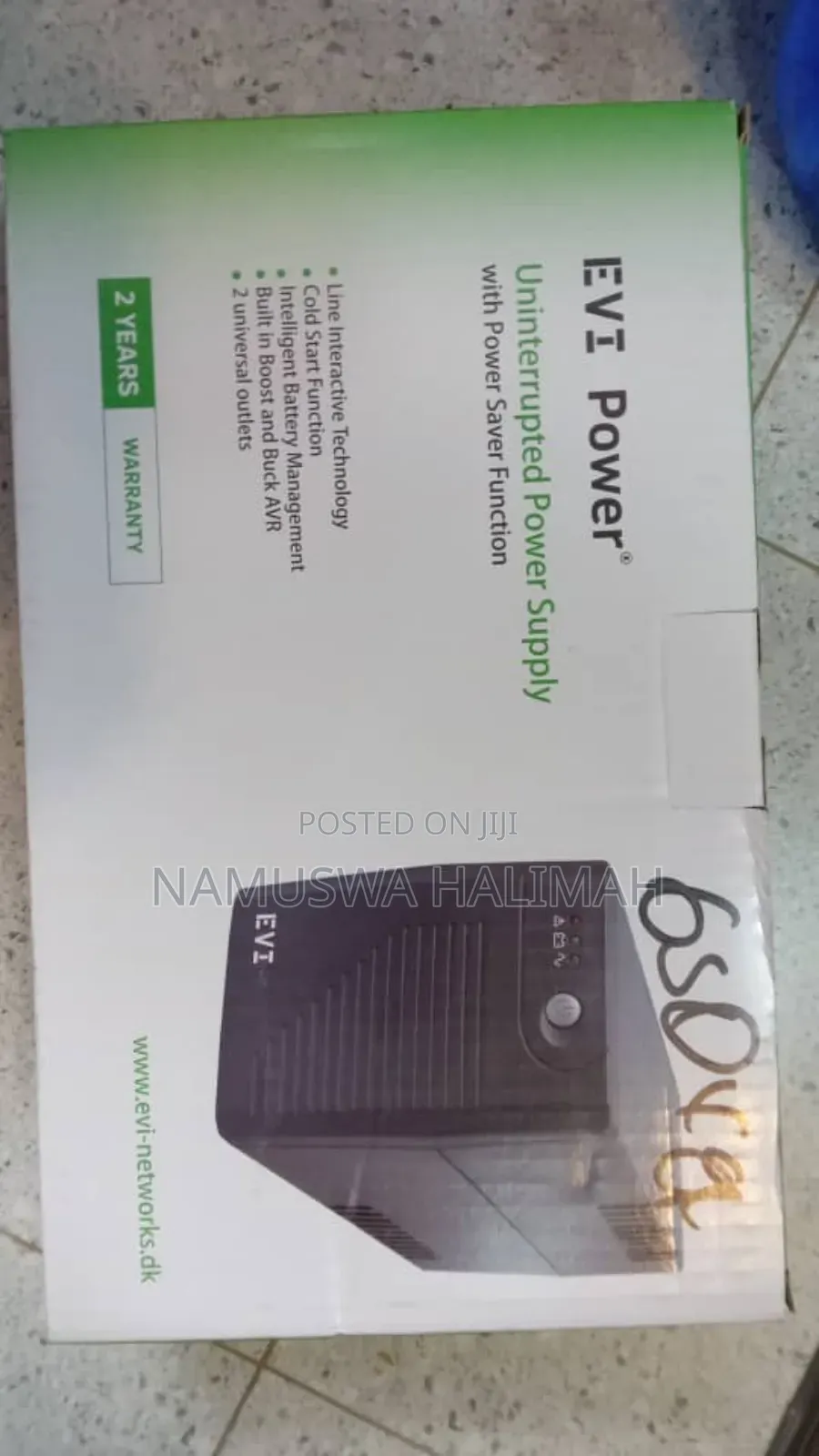 An Evi Power Uninterrupted Power Supply (Ups) With a 650 Va Capacity