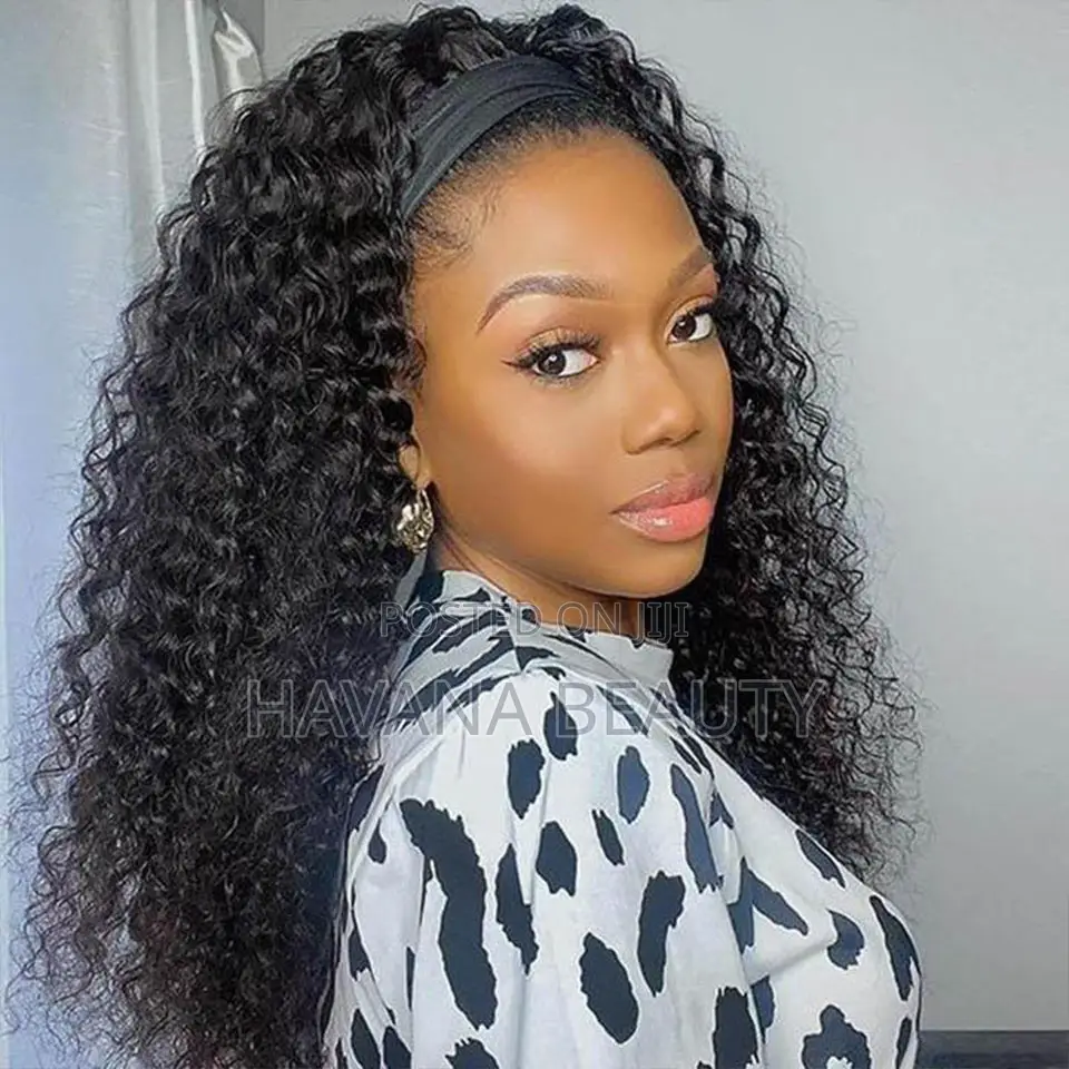 Fringe Cut Headband Curly Wig