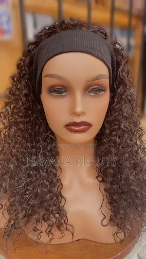 Fringe Cut Headband Curly Wig