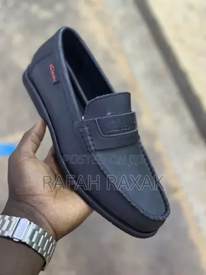 New Clarks Original Black Plain Sole Leather Moccasins