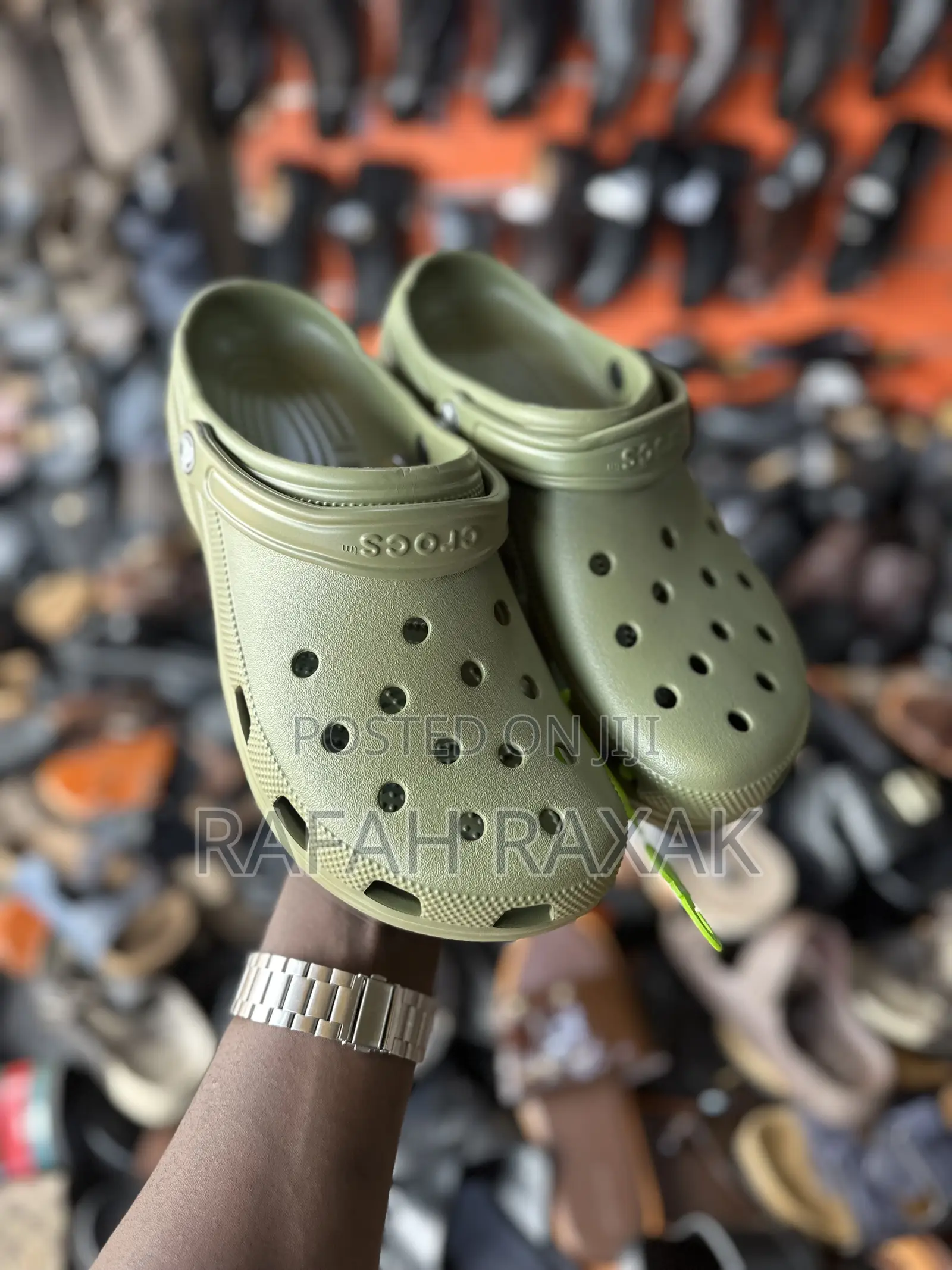 Original Men’S Green Rubber Crocs Classic Clogs