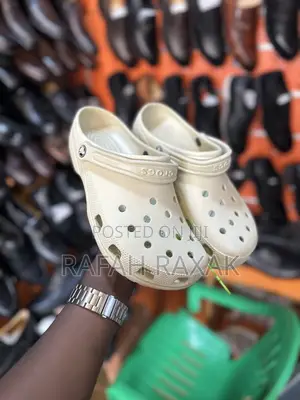 Original Cream Rubber Crocs Classic Clogs