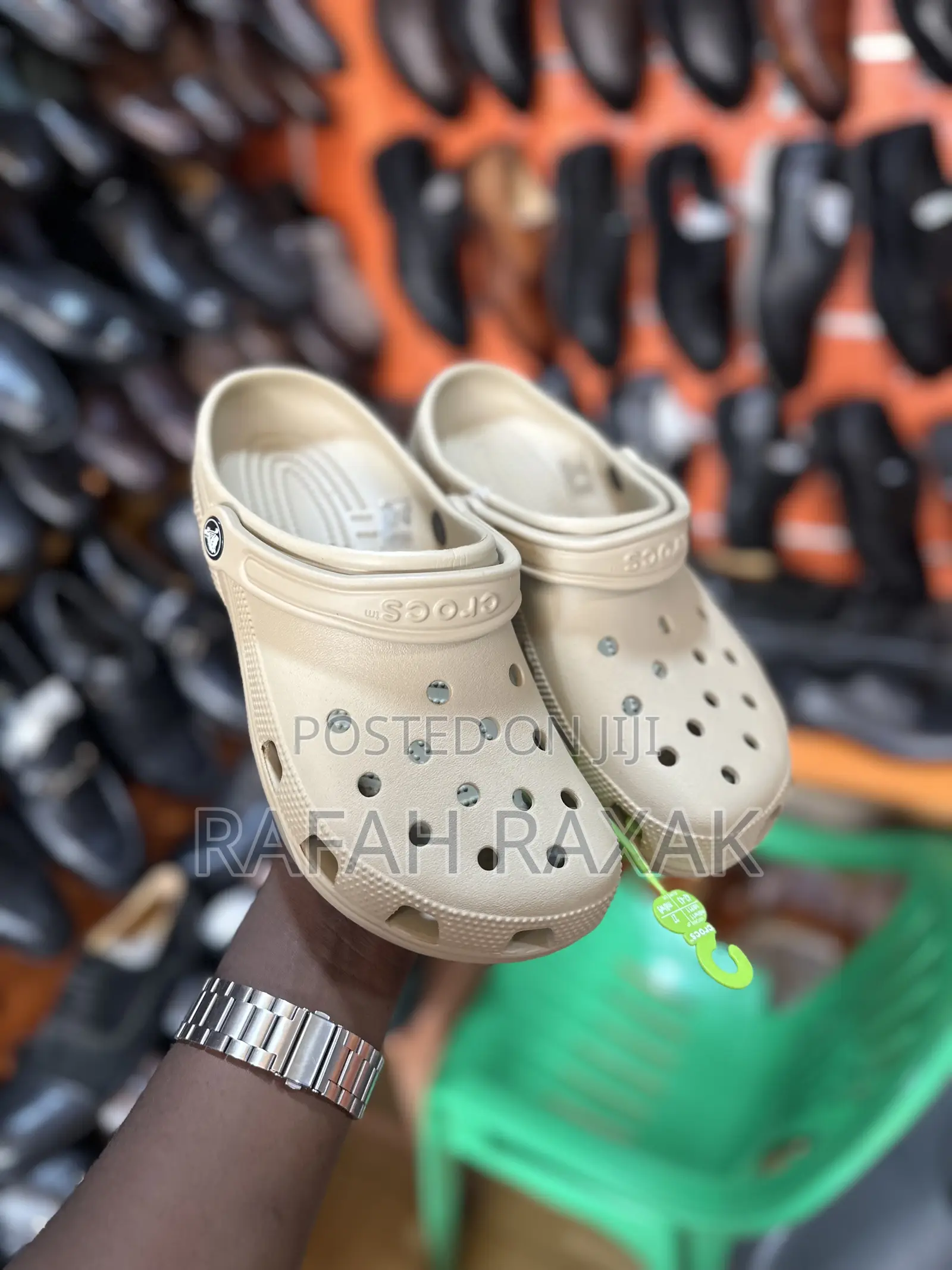 Original Cream Rubber Crocs Classic Clogs