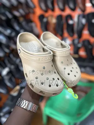 Original Cream Rubber Crocs Classic Clogs
