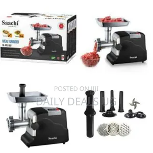 Saachi Meat Grinder With 3 Metal Cutting Plates for Sausages Kibbeh