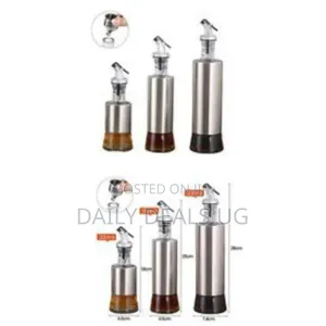 3 PCS Glass Vinegar Cooking Oil Dispensers Sauce Sprayer Bottle Set