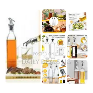 2 Pieces of Glass Oil Dispenser Bottle 500 Ml for Kitchen, Vinegar