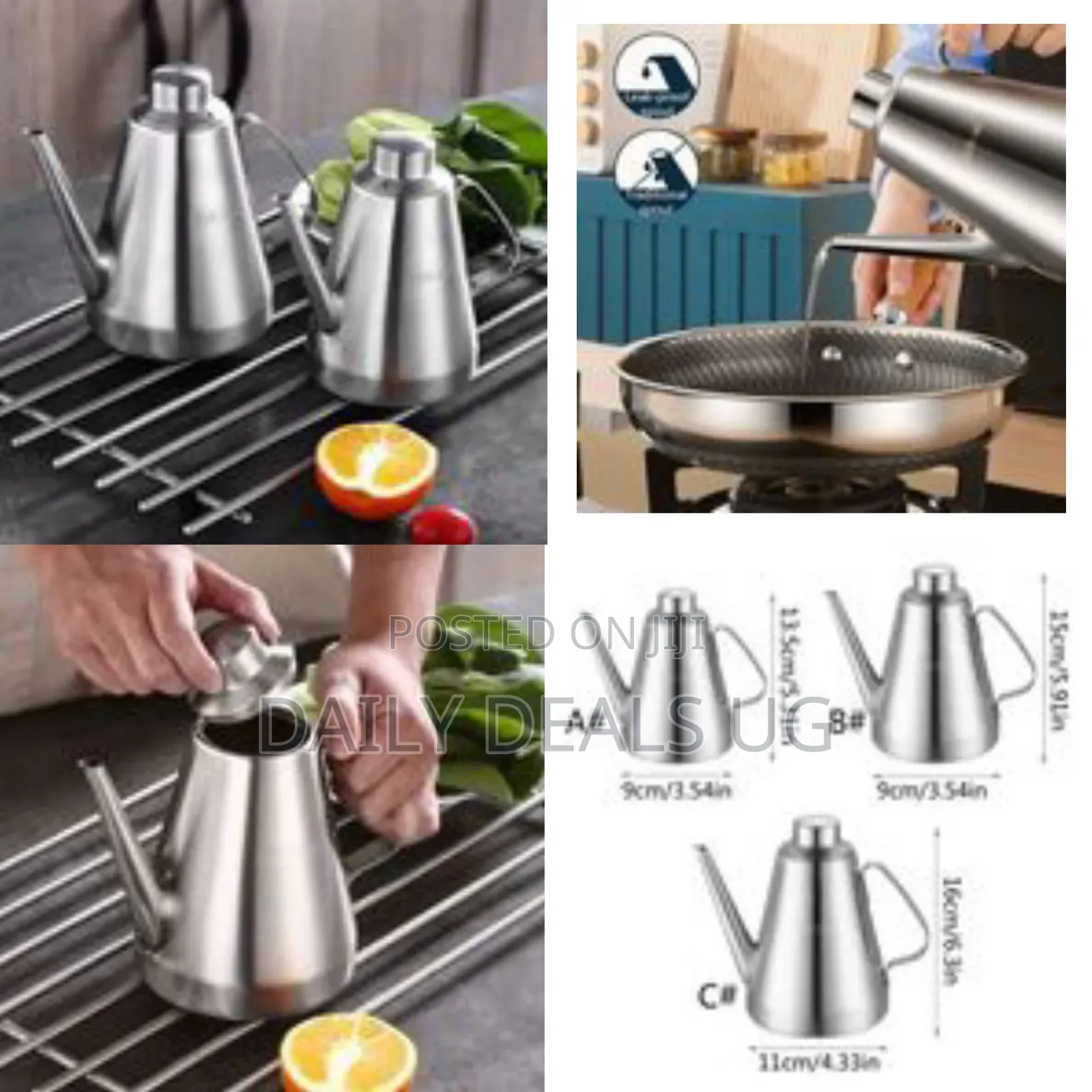 18oz Oil Dispenser Storage Container Can Vinegar Jar Pot Pourer Bottle