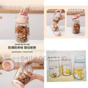 1700 Ml Kitchen Clear Glass Food Storage Pop Jars With Airtight Lid