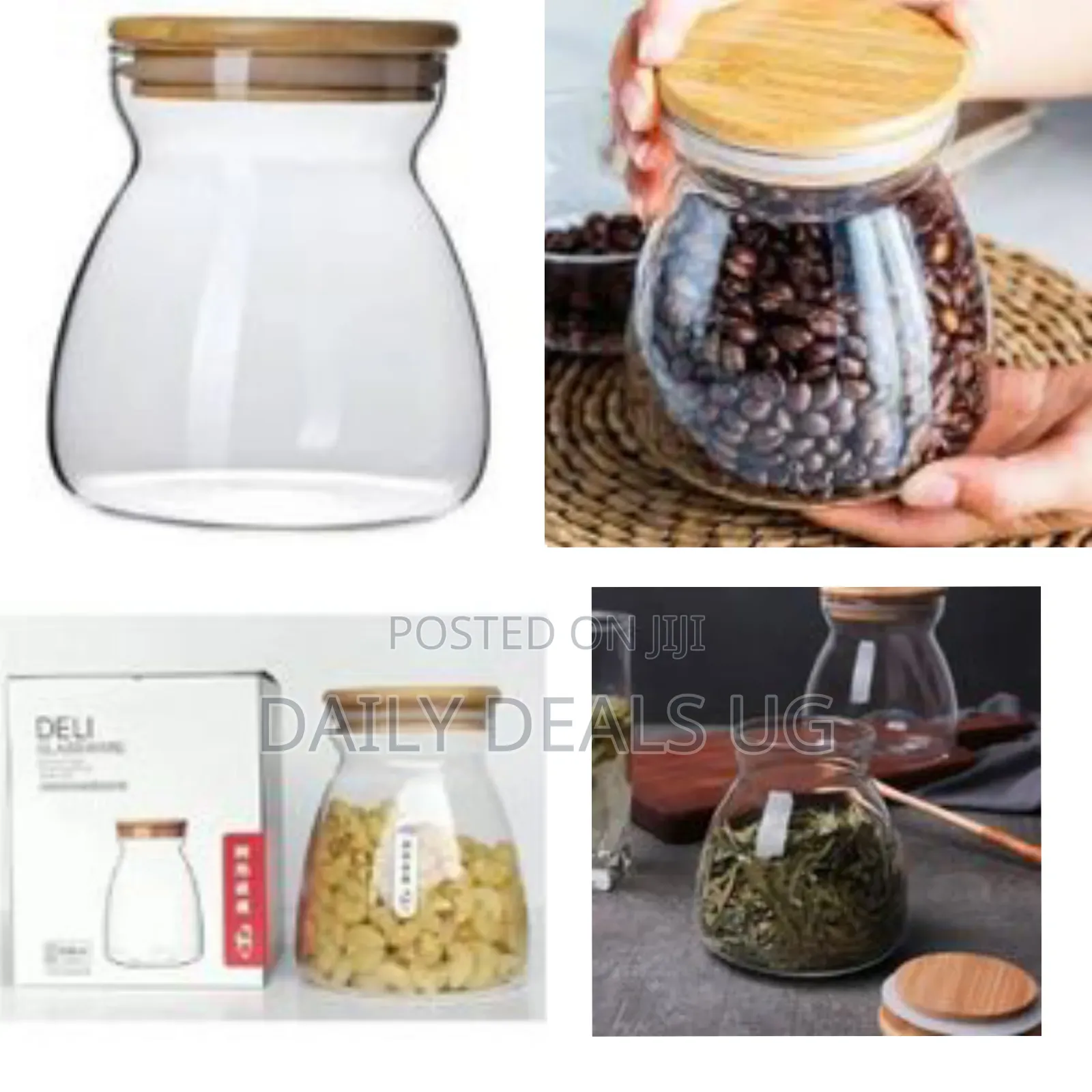 Transparent Kitchen Sealed Glass Food Coffee Sugar Storage Jar