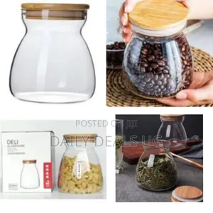 Transparent Kitchen Sealed Glass Food Coffee Sugar Storage Jar
