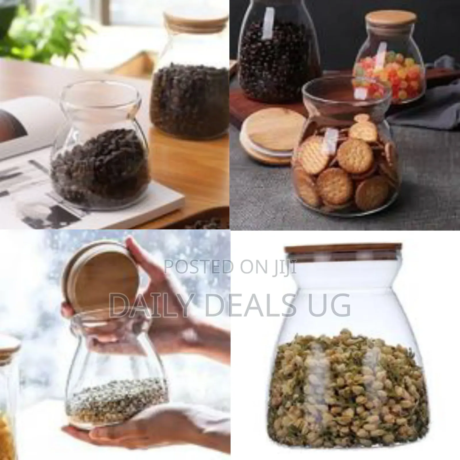 Transparent Kitchen Sealed Glass Food Coffee Sugar Storage Jar