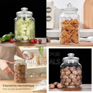 1500 Ml Kitchen Clear Glass Food Storage Pop Jars With Airtight Lid