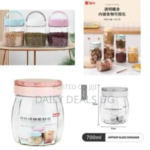1000 Ml Kitchen Clear Glass Food Storage Pop Jars With Airtight Lid