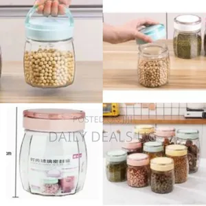 1000 Ml Kitchen Clear Glass Food Storage Pop Jars With Airtight Lid