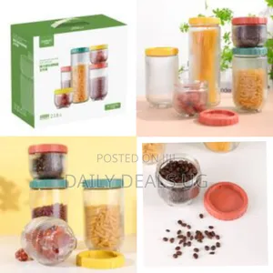 5 Pieces Glass Storage Jars,Glass Food Storage Containers, Set
