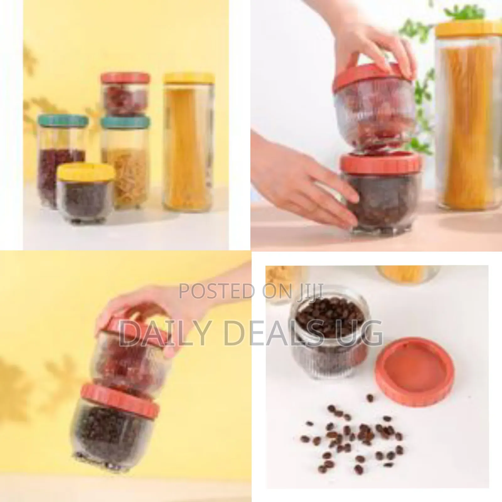 5 Pieces Glass Storage Jars,Glass Food Storage Containers, Set