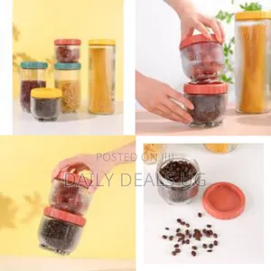 5 Pieces Glass Storage Jars,Glass Food Storage Containers, Set