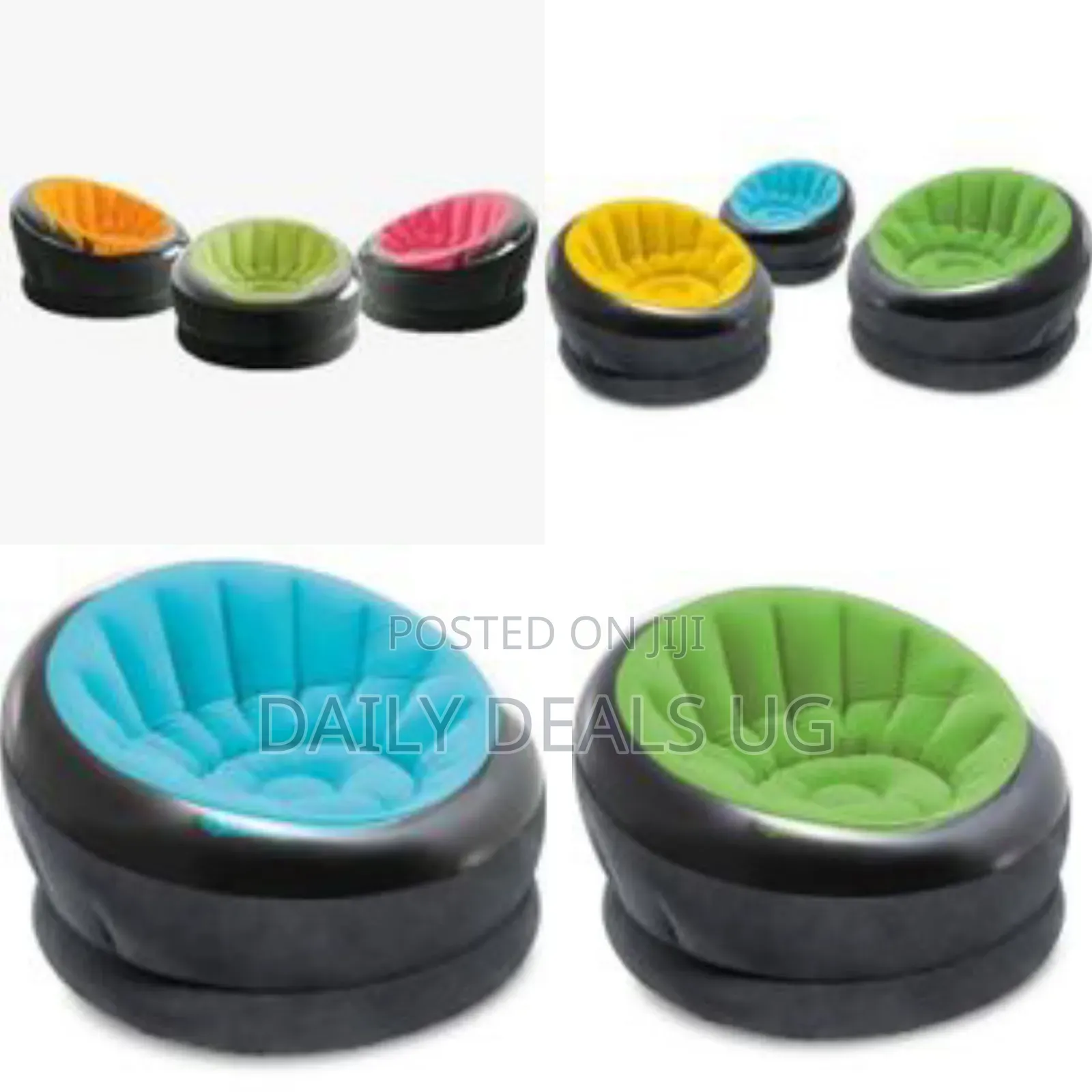 Intex Empire Inflatable Lounge Dorm Camping Bean Bag Chair Lazy Sofa